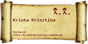 Krista Krisztina névjegykártya