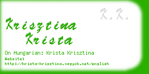 krisztina krista business card